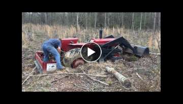 Dozer Pulling Out A Stuck Tractor! Caterpillar D4