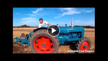 1962 Fordson Super Major 3.6 Litre 4-Cyl Diesel 4WD Tractor (54HP) with Plough