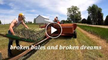 Bailing Hay with farmall M and New holland hayliner 269