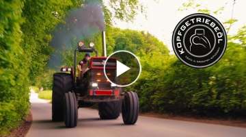 Massey Ferguson 1150 V8 Traktor in Aktion
