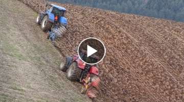 Extreme hill PLOWING 2020 New Holland T7.290 & Case Puma 210