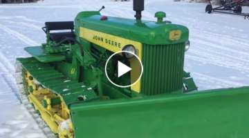 1959 john Deere 430 crawler out in the snow