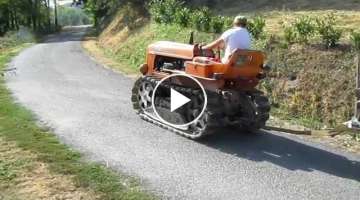 trattore tractor fiat 312c per le vie di mandasco .. con la legna .... autista jacopo 1