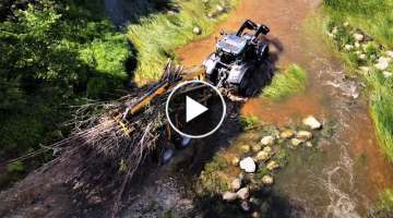 Water testing with Oniar forestry machines & Valtra tractor