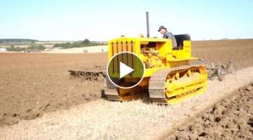 Caterpillar Fifty Ploughing & Allis Chalmers with Discs at Little Casterton