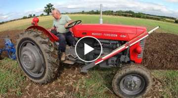 1959 Massey Ferguson 65 3.3 Litre 4-Cyl Diesel Tractor (58 HP) With Ransomes Plough
