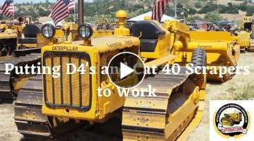 Caterpillar D4's and 40 scrapers at work