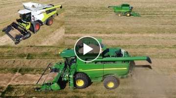 John Deere S790 and S690 with Claas Lexion 7700
