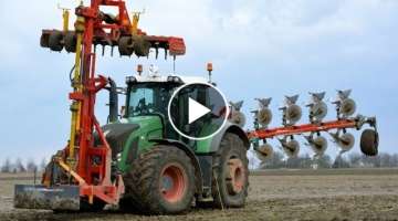 Ploughing and soil preparation in one pass with a Fendt 936 Vario with Kverneland 7 furrow LO 100