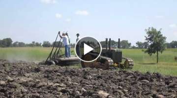 John Deere Styled D Crawler Tractor Plowing